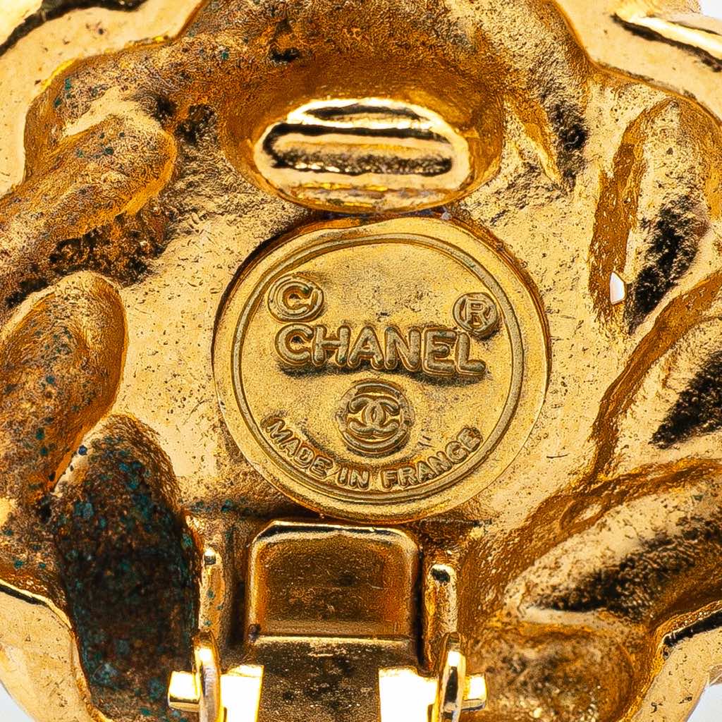 Chanel Gold Plated Faux Pearl Clip on Earrings - 3