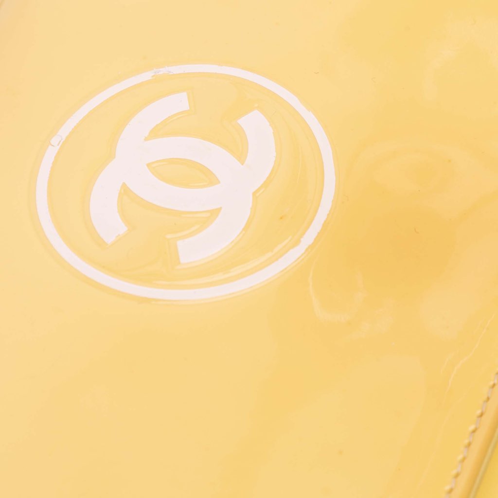 Chanel CC Patent Wallet On Chain - Side view