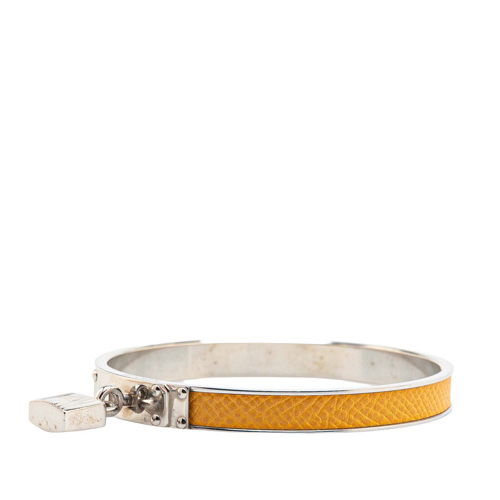 Hermès Leather Kelly Cadena Lock Bangle Bracelet - Back view