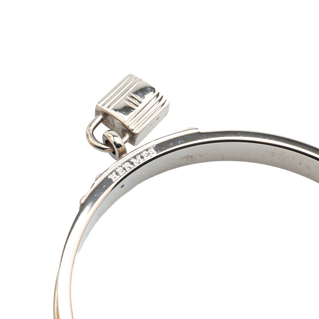 Hermès Leather Kelly Cadena Lock Bangle Bracelet - Side view