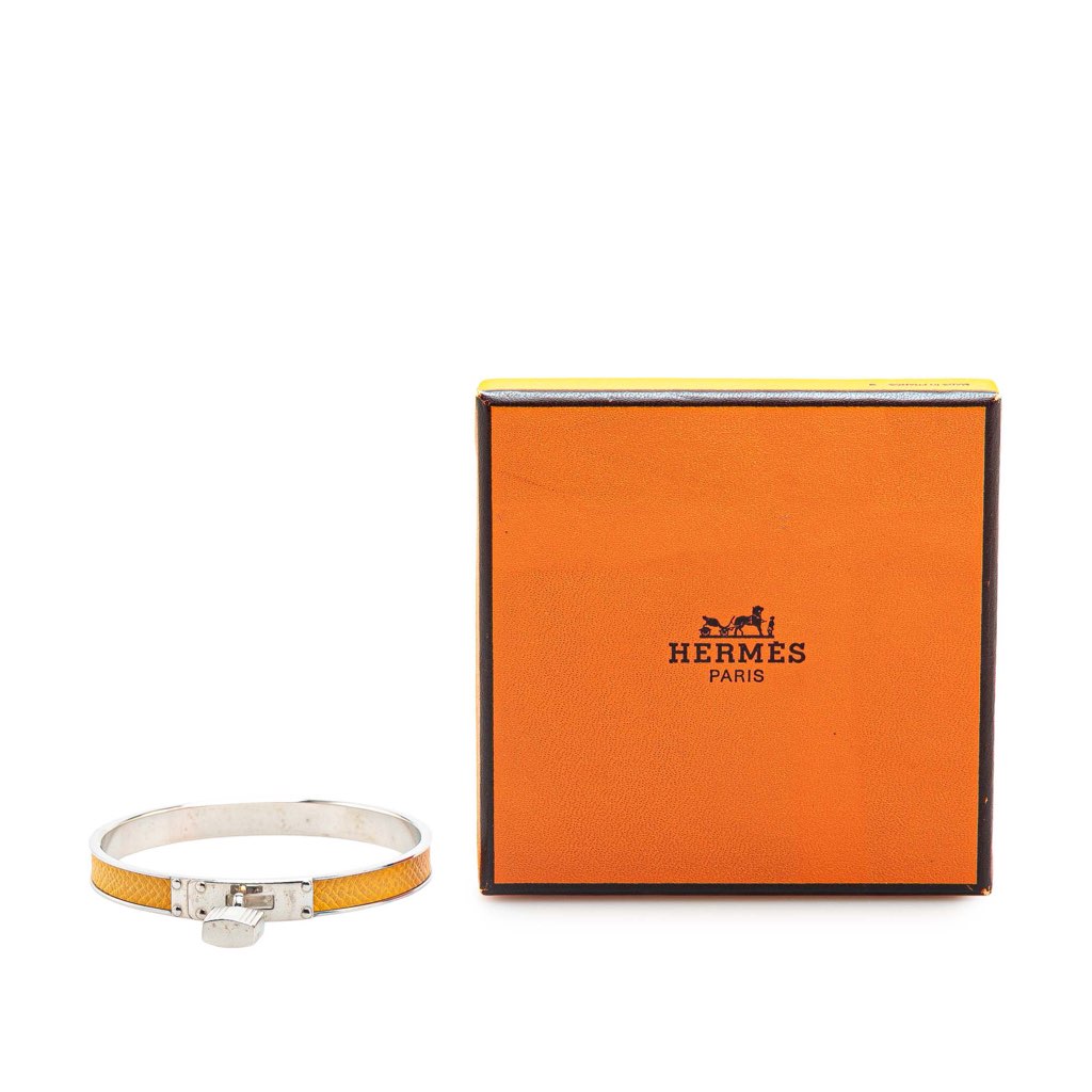 Hermès Leather Kelly Cadena Lock Bangle Bracelet - Detail 2