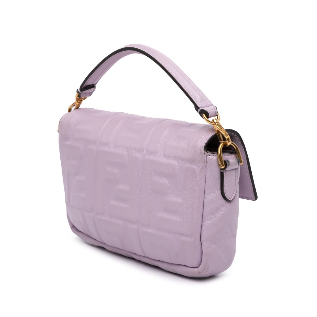 Fendi Mini Zucca Embossed Leather Baguette Satchel - 2