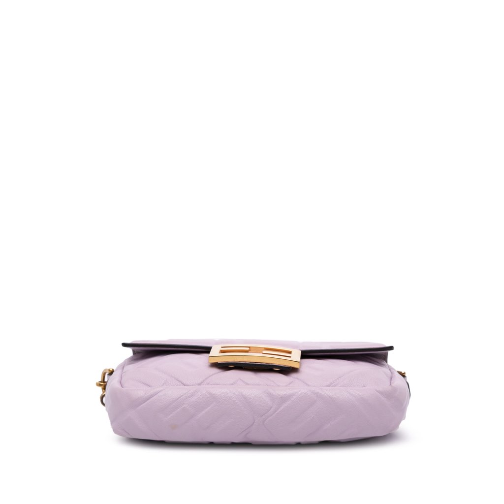 Fendi Mini Zucca Embossed Leather Baguette Satchel - 3