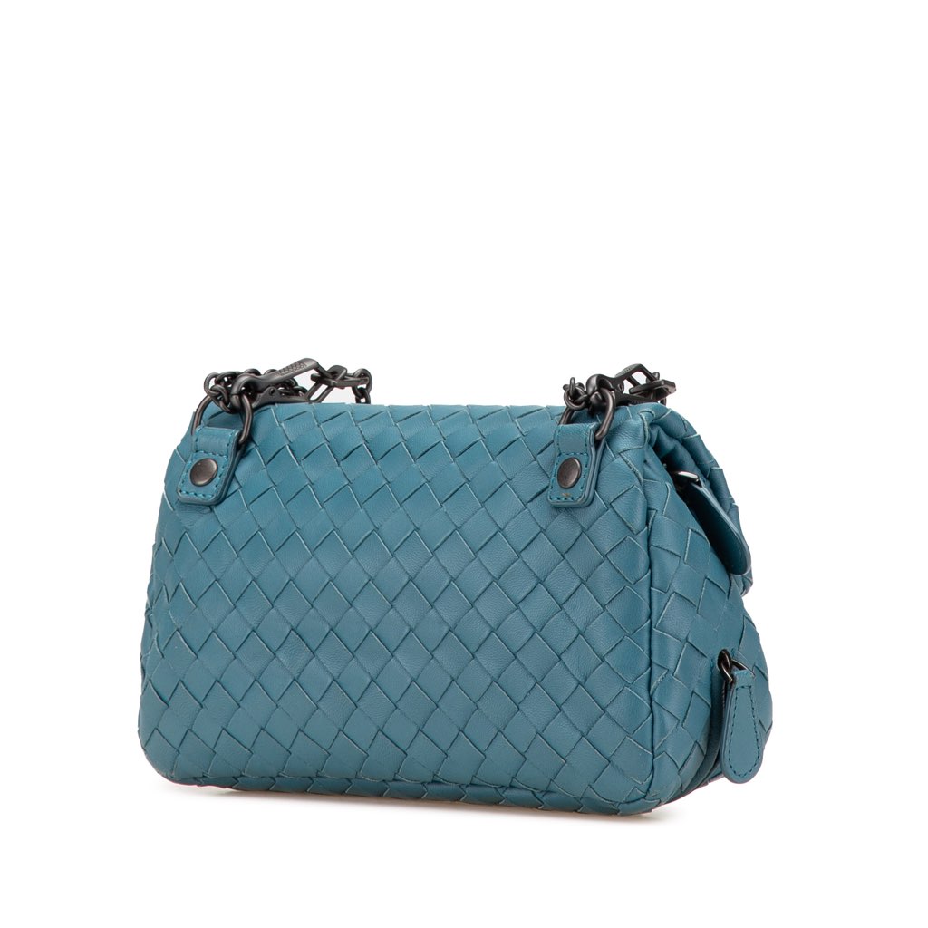 Bottega Veneta Mini Nappa Intrecciato Expandable Chain Crossbody - Back view