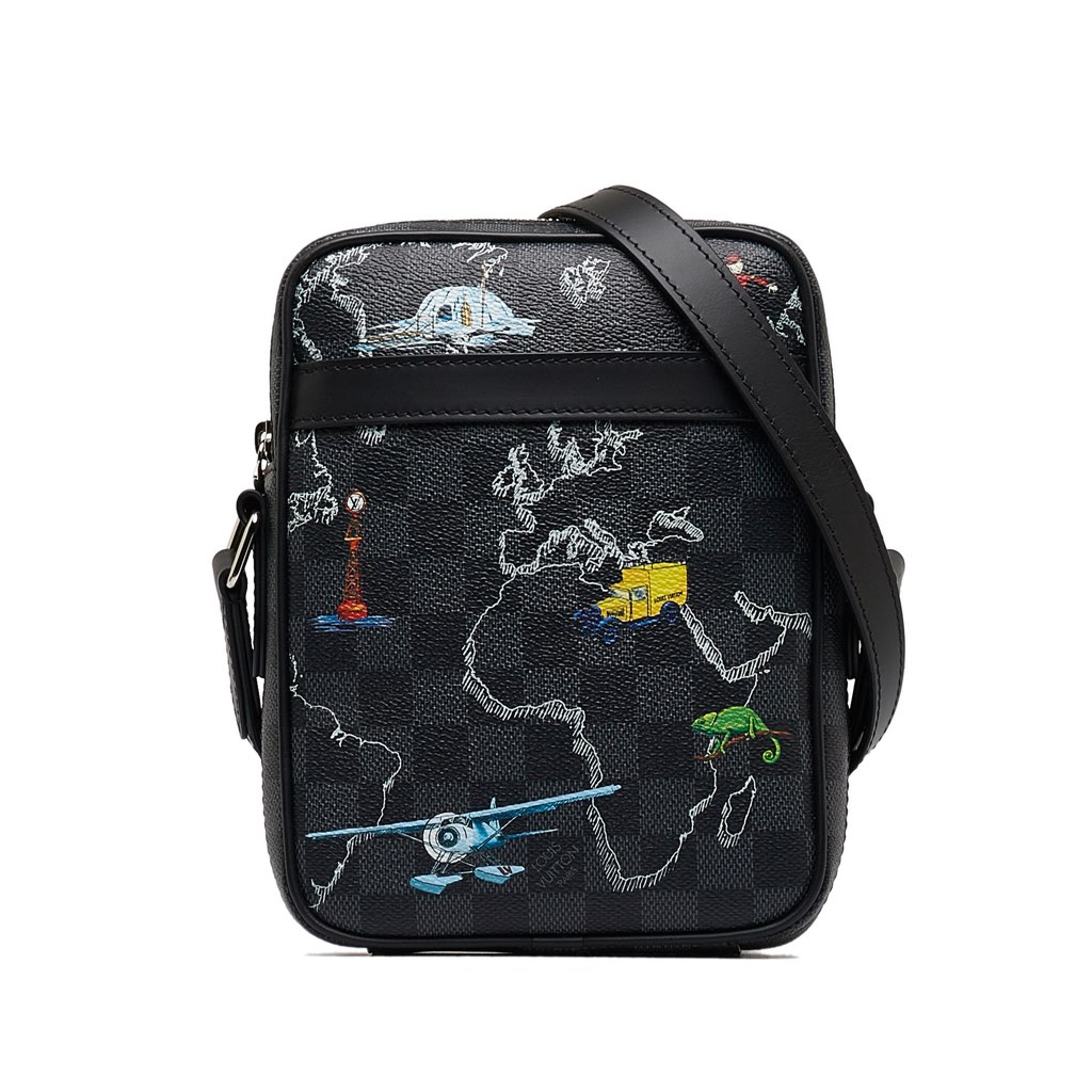 Louis Vuitton Damier Graphite Renaissance Map Danube Slim PM