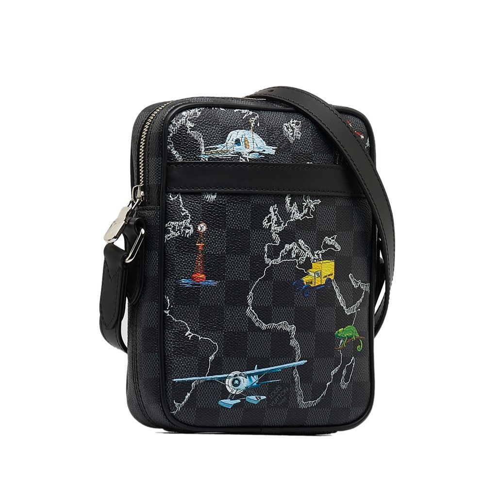 Louis Vuitton Damier Graphite Renaissance Map Danube Slim PM - 2