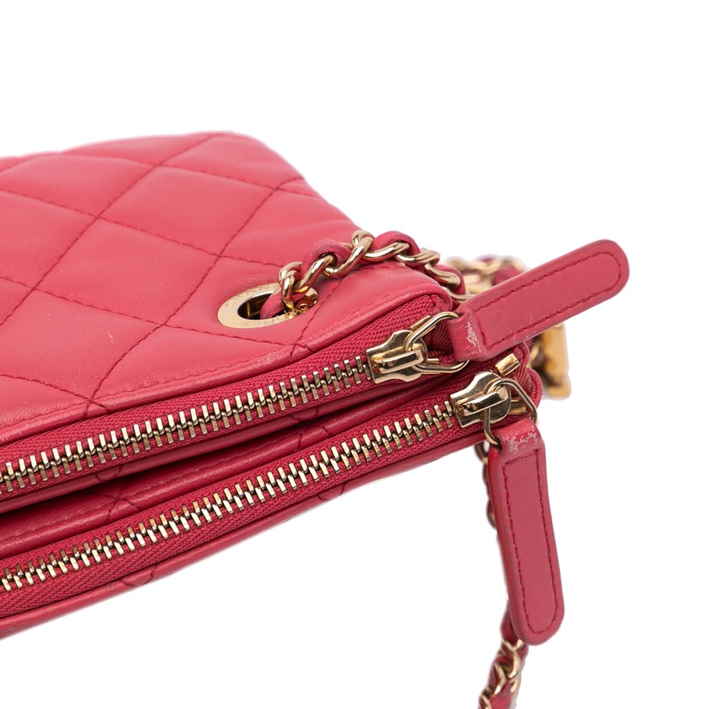 Chanel Quilted Lambskin Double Case with Chain - Image 12