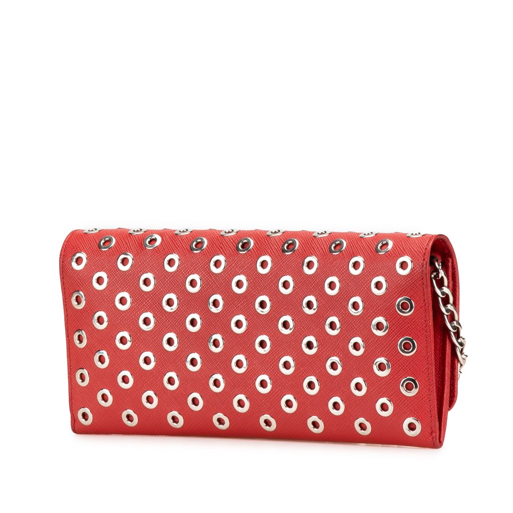 Prada Saffiano Grommet Wallet On Chain - 2