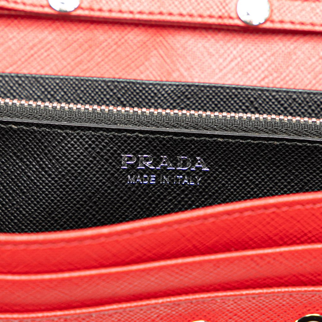 Prada Saffiano Grommet Wallet On Chain - 5