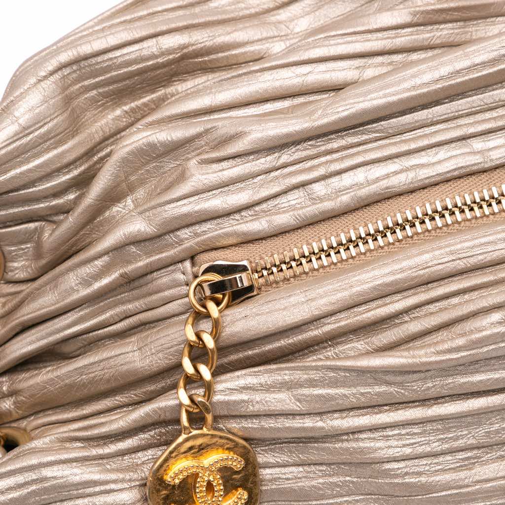 Chanel Medium Metallic Calfskin Coco Pleats Drawstring Backpack - Detail 2