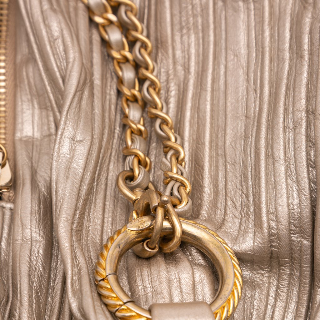 Chanel Medium Metallic Calfskin Coco Pleats Drawstring Backpack - Image 11