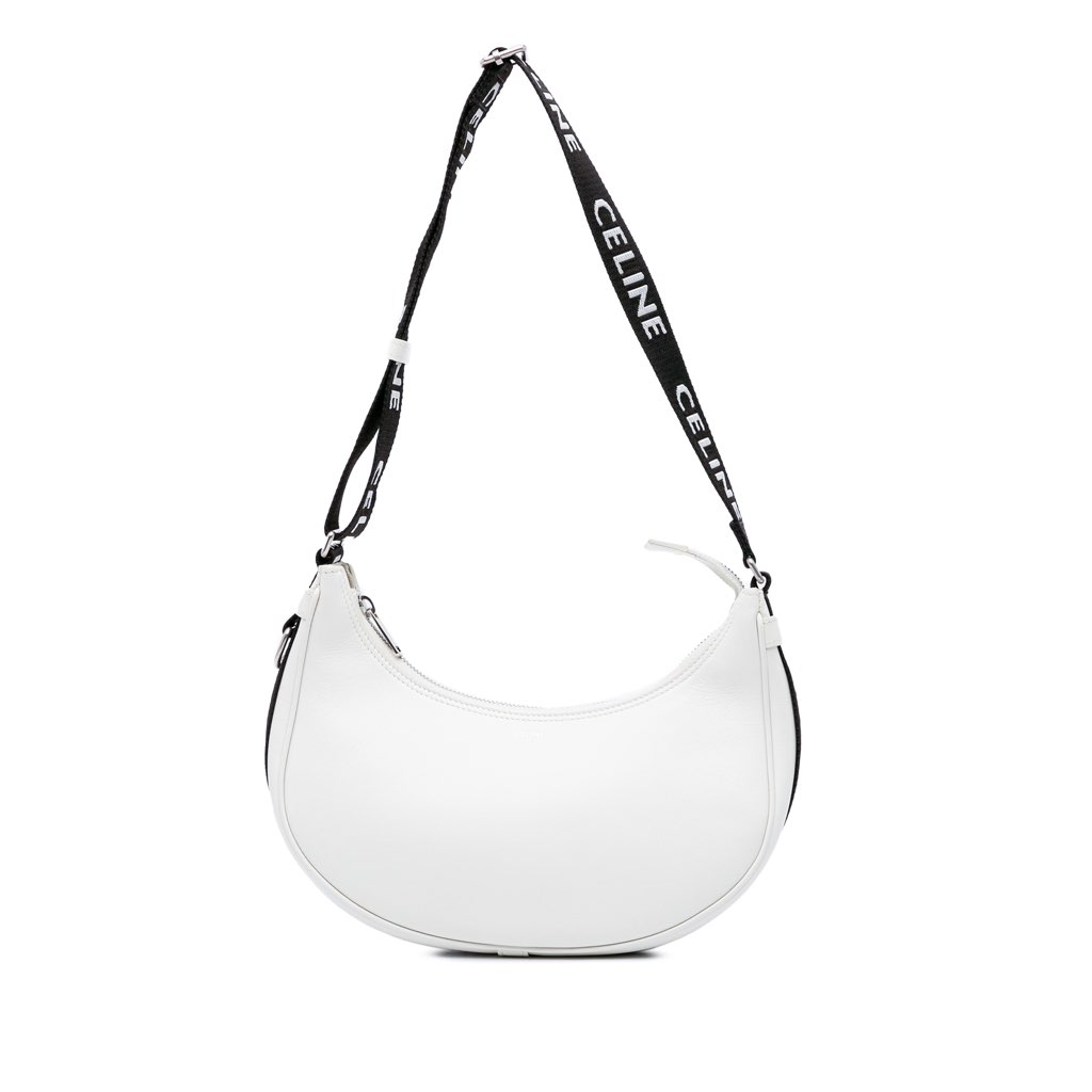 Celine Medium Smooth Calfskin Ava Shoulder Bag with Celine Strap
