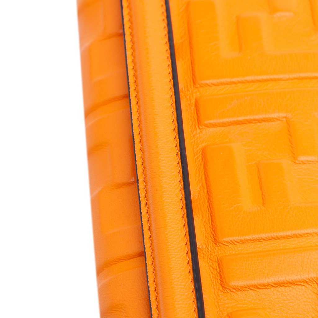 Fendi Mini Zucca Embossed Leather Baguette Satchel - Image 10