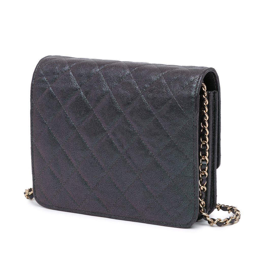 Chanel Quilted Caviar Square Wallet on Chain - 2