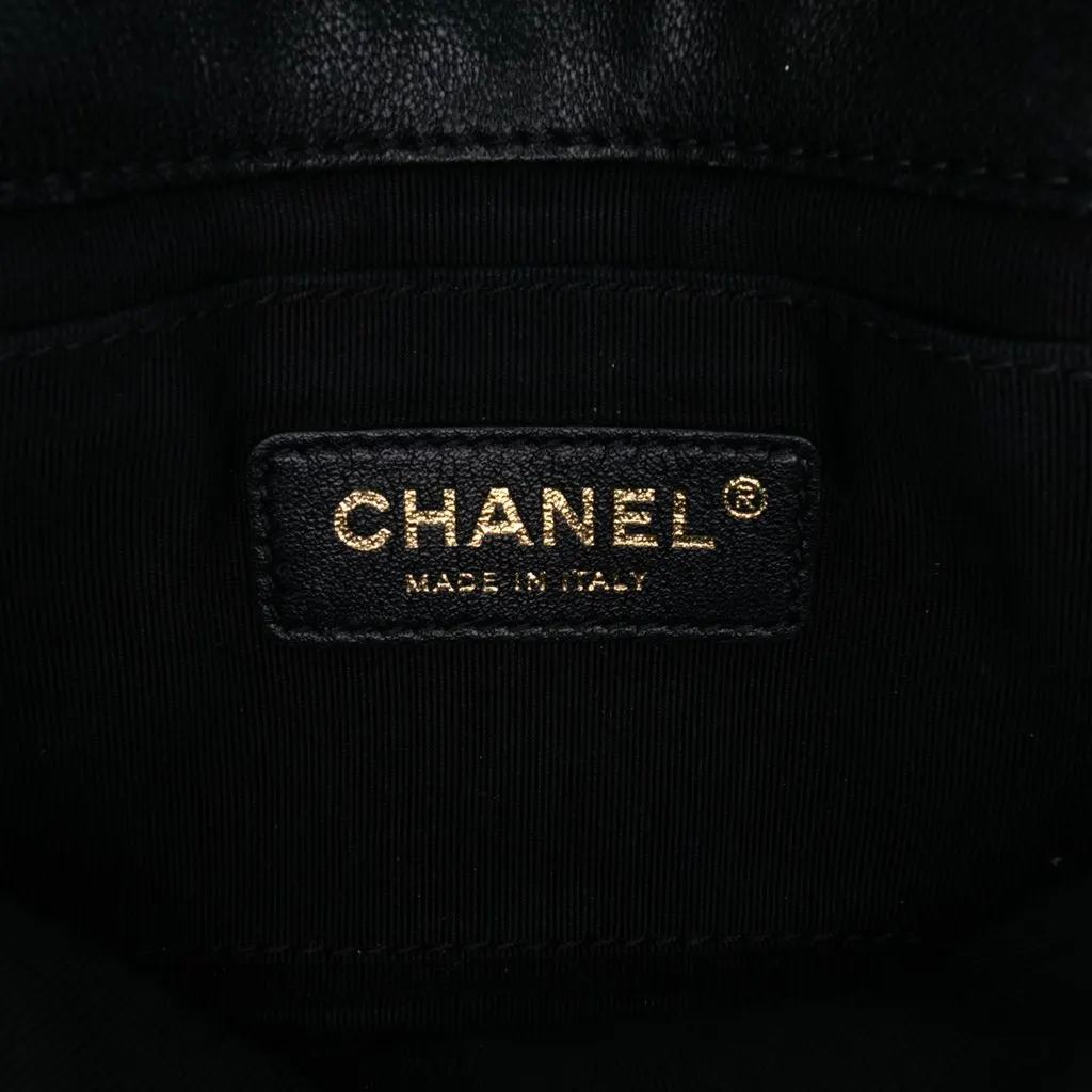 Chanel Small Quilted Lambskin Private Affair Camellia Flap Black Leather Good - Box View