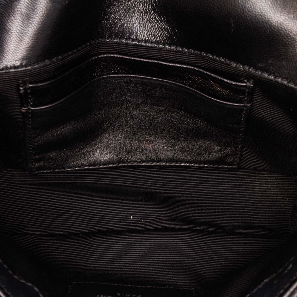 Saint Laurent Baby Patent Chevron Classic Monogram Chain Bag - 4