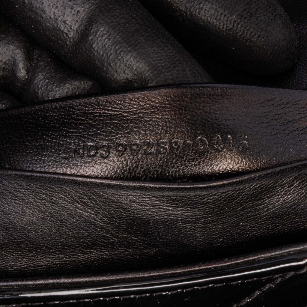 Saint Laurent Baby Patent Chevron Classic Monogram Chain Bag - 5