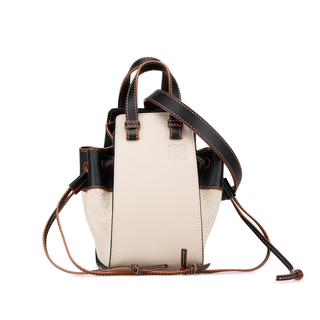 Loewe Mini Leather and Canvas Hammock Bag