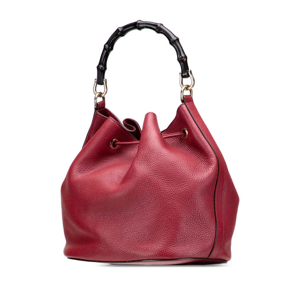 Gucci Pebbled Calfskin Miss Bamboo Bucket Bag - 2