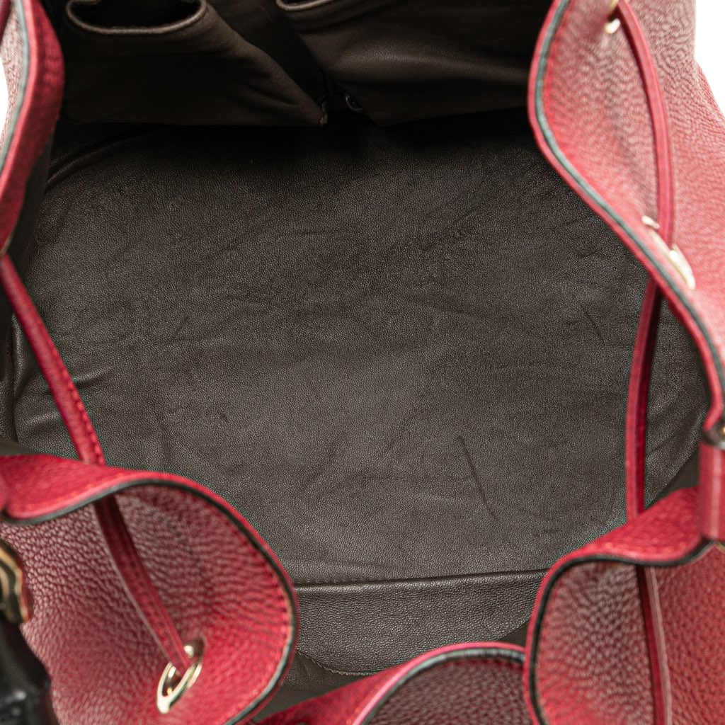 Gucci Pebbled Calfskin Miss Bamboo Bucket Bag - 4