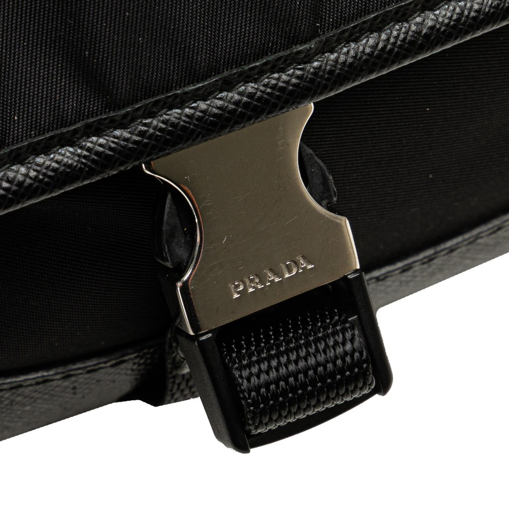 Prada Saffiano Trimmed Tessuto Belt Bag - Detail 2