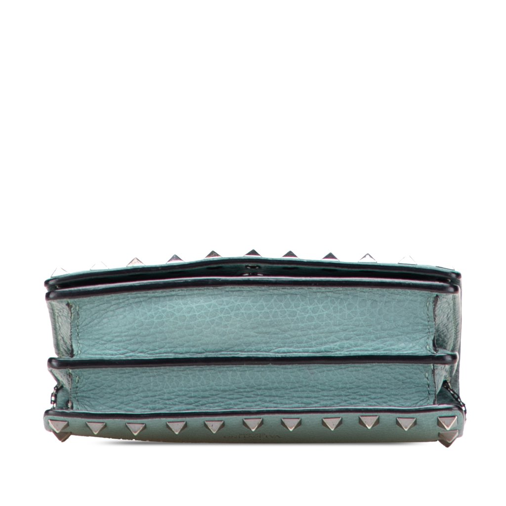 Valentino Pebbled Calfskin Rockstud Wallet On Chain - Image 6