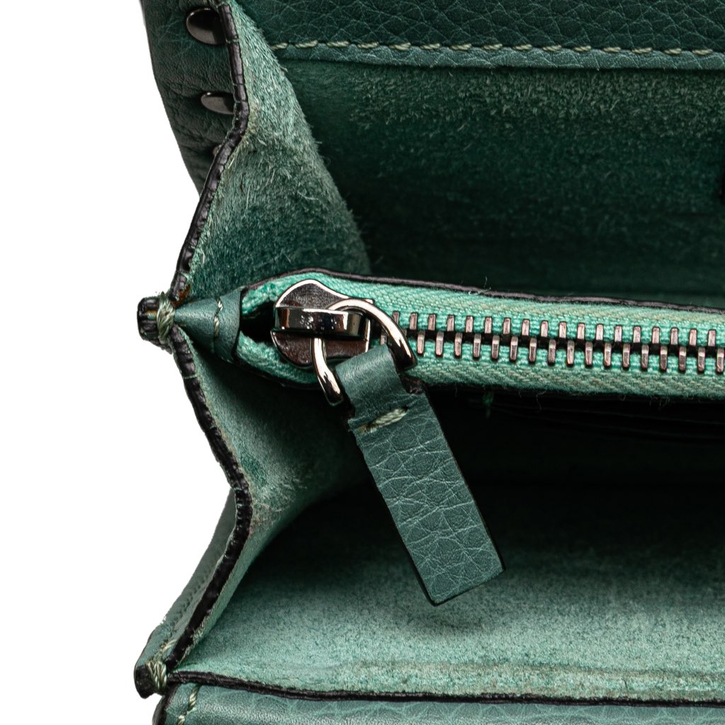Valentino Pebbled Calfskin Rockstud Wallet On Chain - Image 10