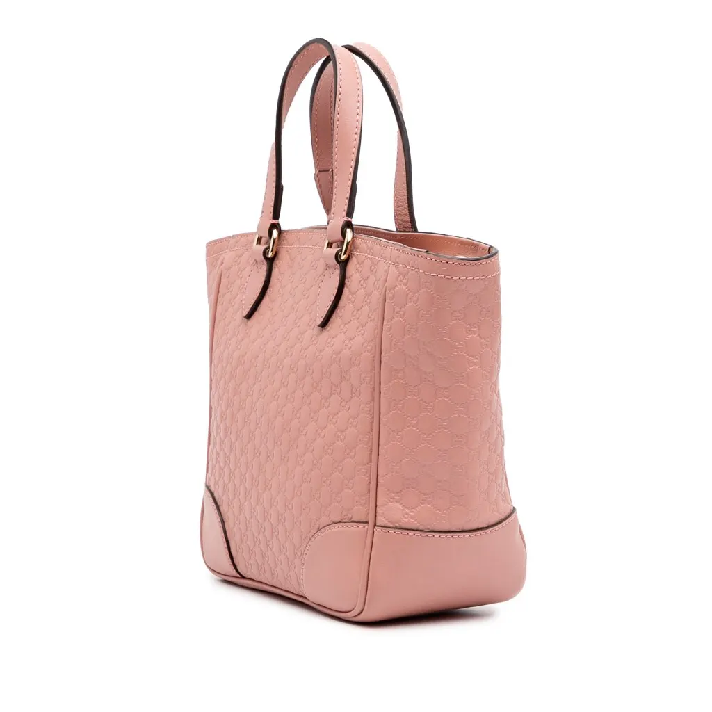 Gucci Small Microguccissima Bree Satchel Pink Leather Good - Back View