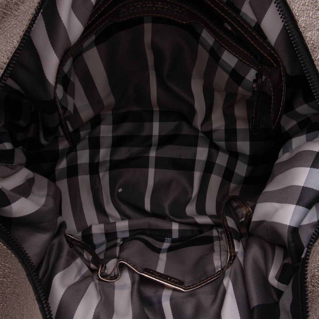 Burberry Small Metallic Calfskin Curzon Satchel - 4