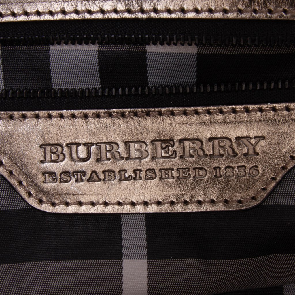 Burberry Small Metallic Calfskin Curzon Satchel - 5