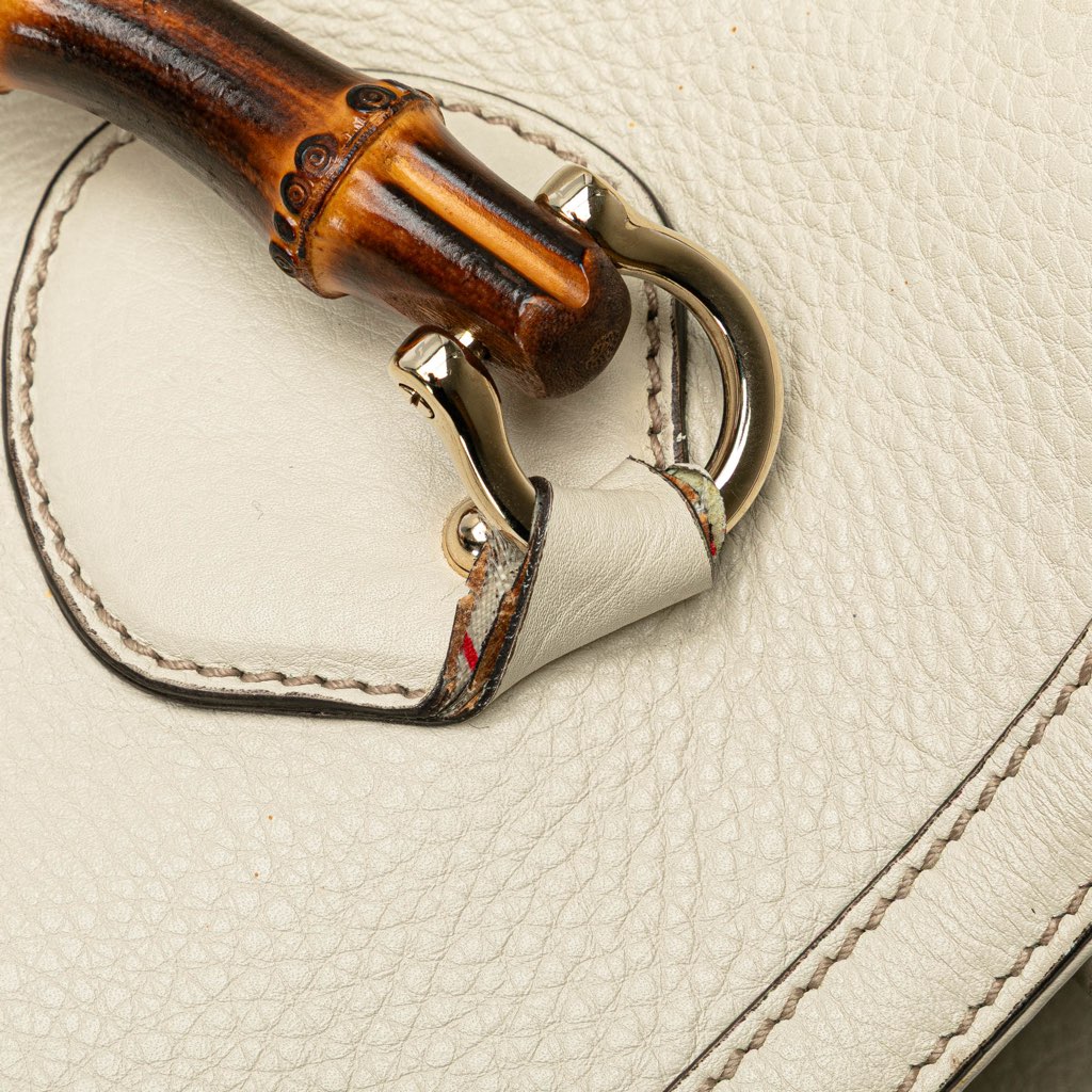 Gucci Medium Leather Bamboo Diana Tote - Image 13
