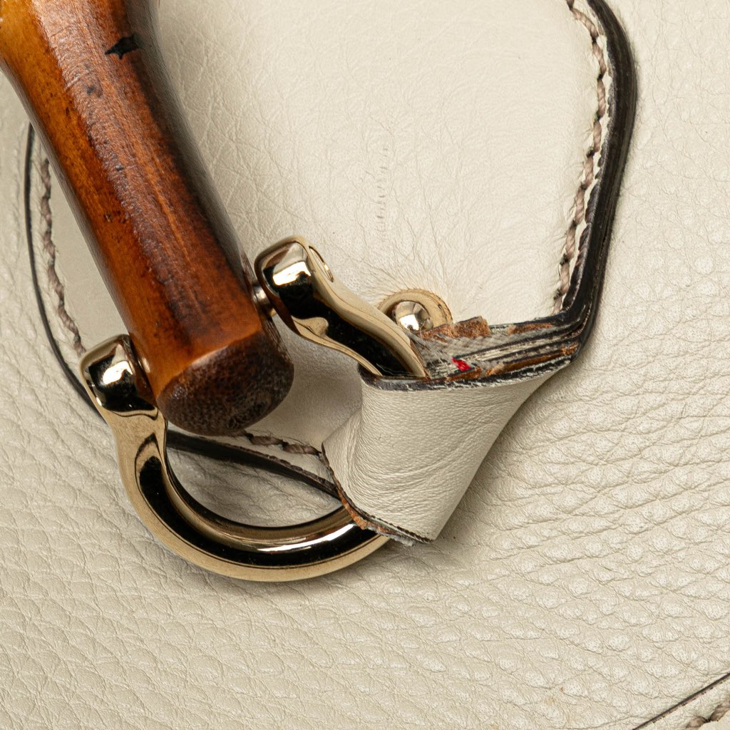 Gucci Medium Leather Bamboo Diana Tote - Image 16