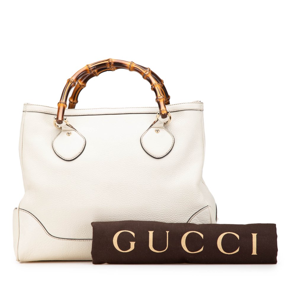 Gucci Medium Leather Bamboo Diana Tote - Image 18