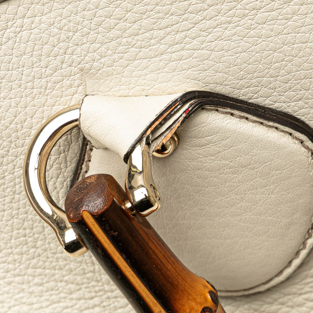Gucci Medium Leather Bamboo Diana Tote - Image 11