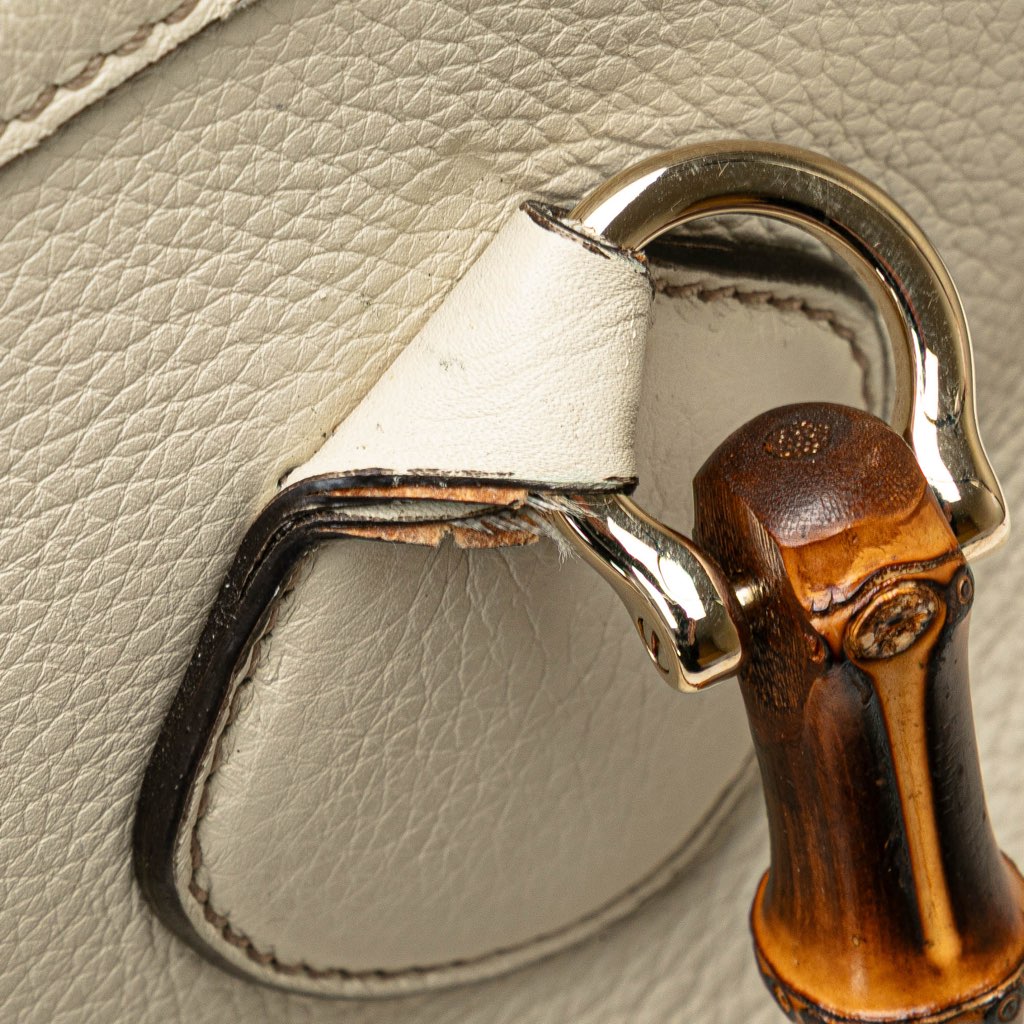 Gucci Medium Leather Bamboo Diana Tote - Image 12