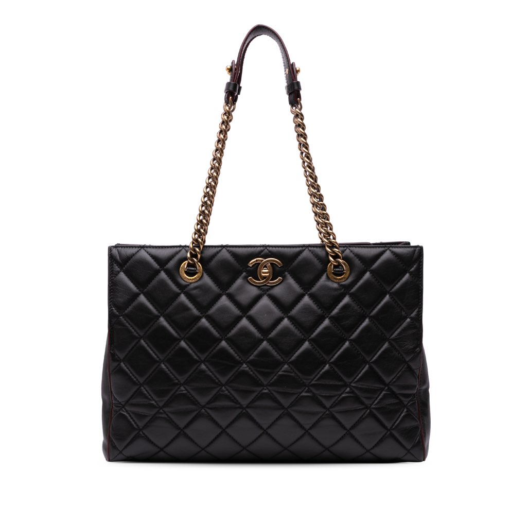 Chanel CC Quilted Lambskin Turnlock Tote