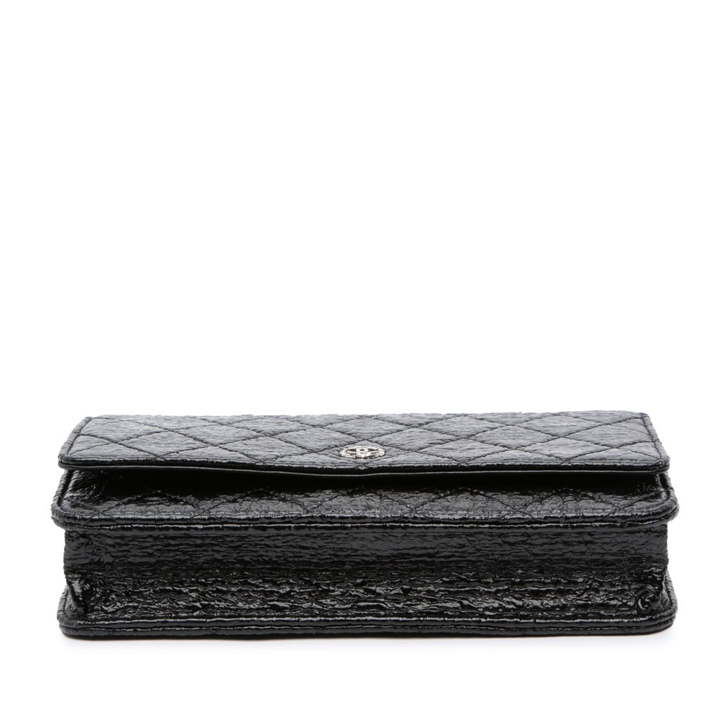 Chanel CC Quilted Crinkled Patent Wallet On Chain - 3