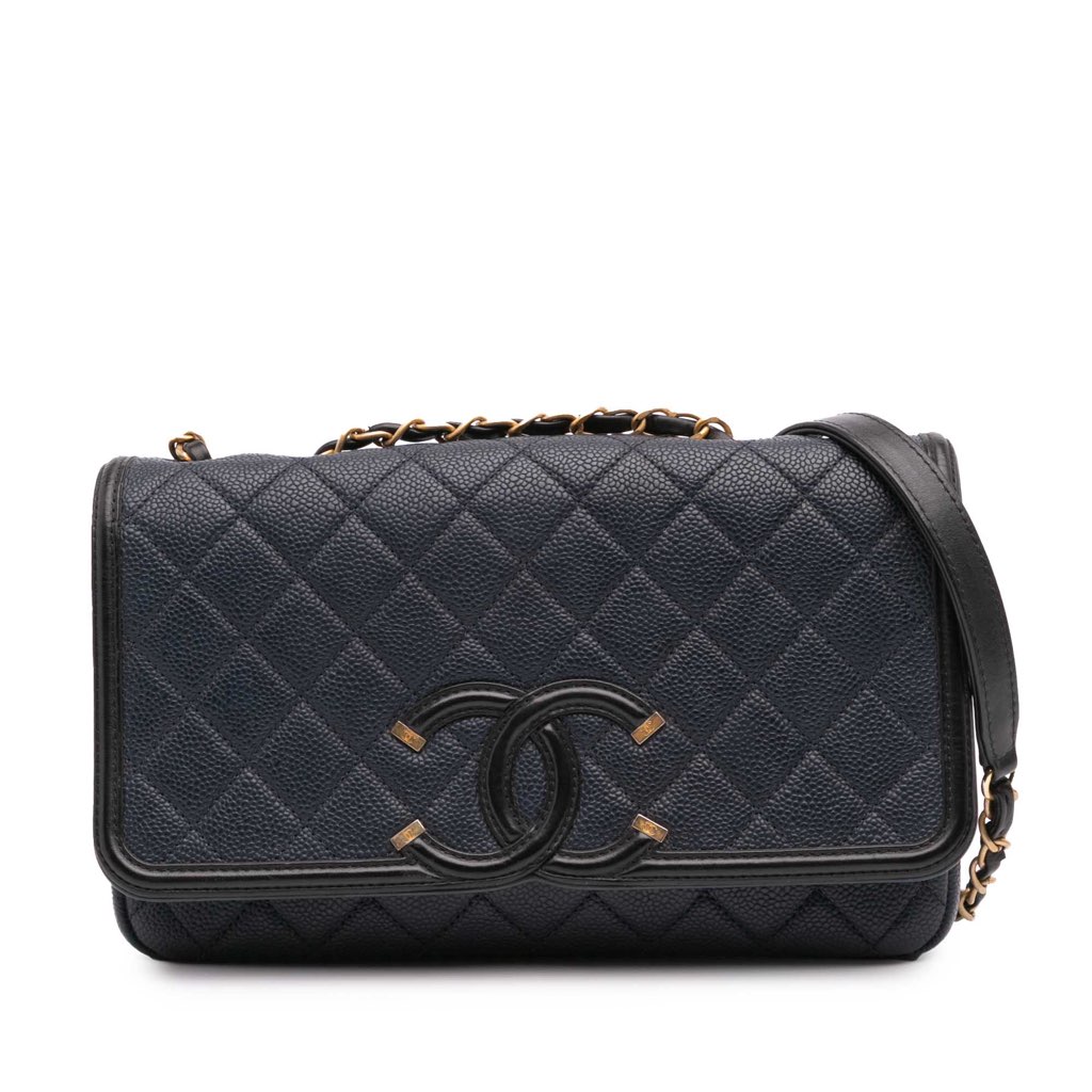 Chanel Medium Bicolor Caviar CC Filigree Flap