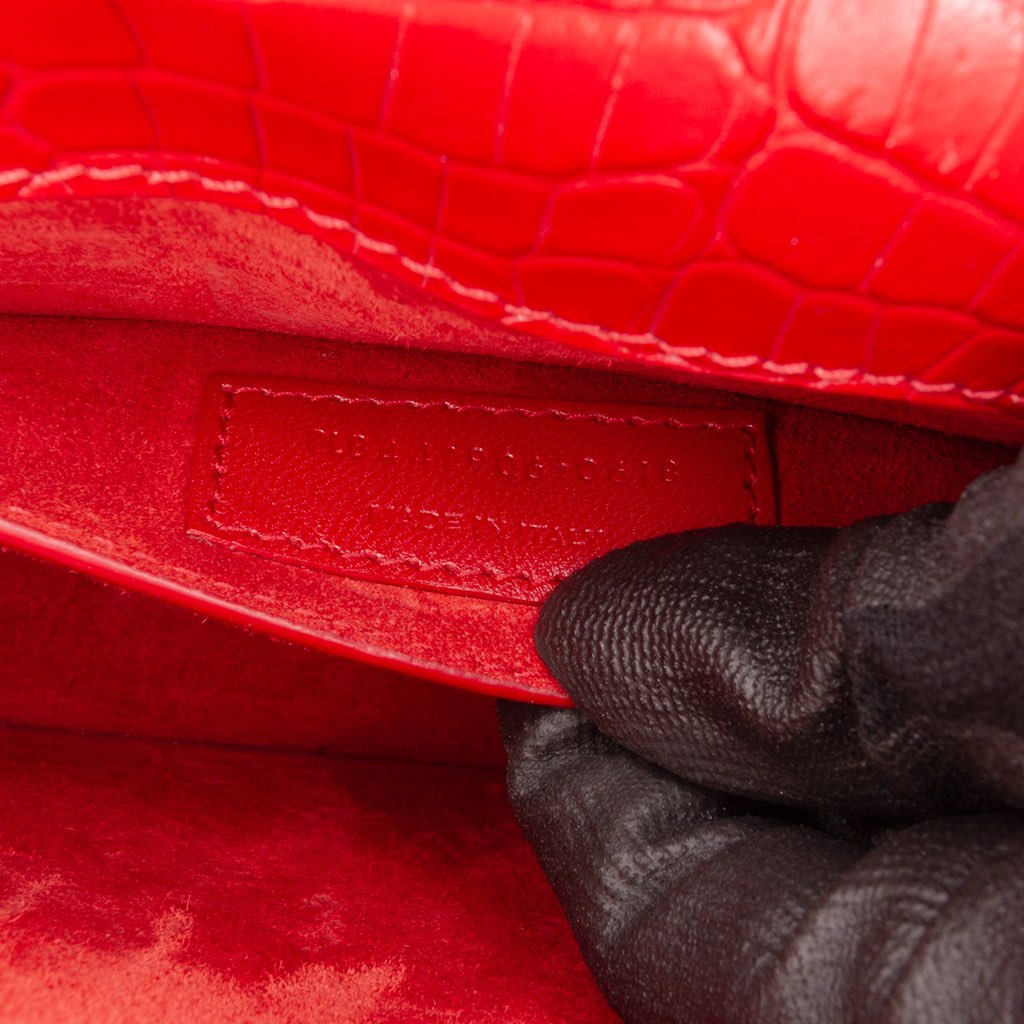 Saint Laurent Medium Croc Embossed Leather Sunset Crossbody - 5