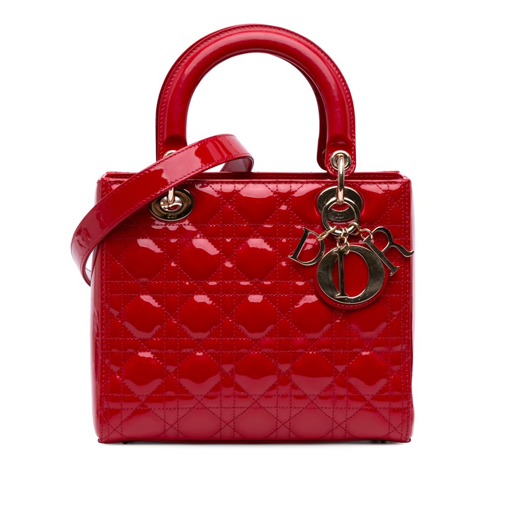 Dior Medium Patent Cannage Lady Dior