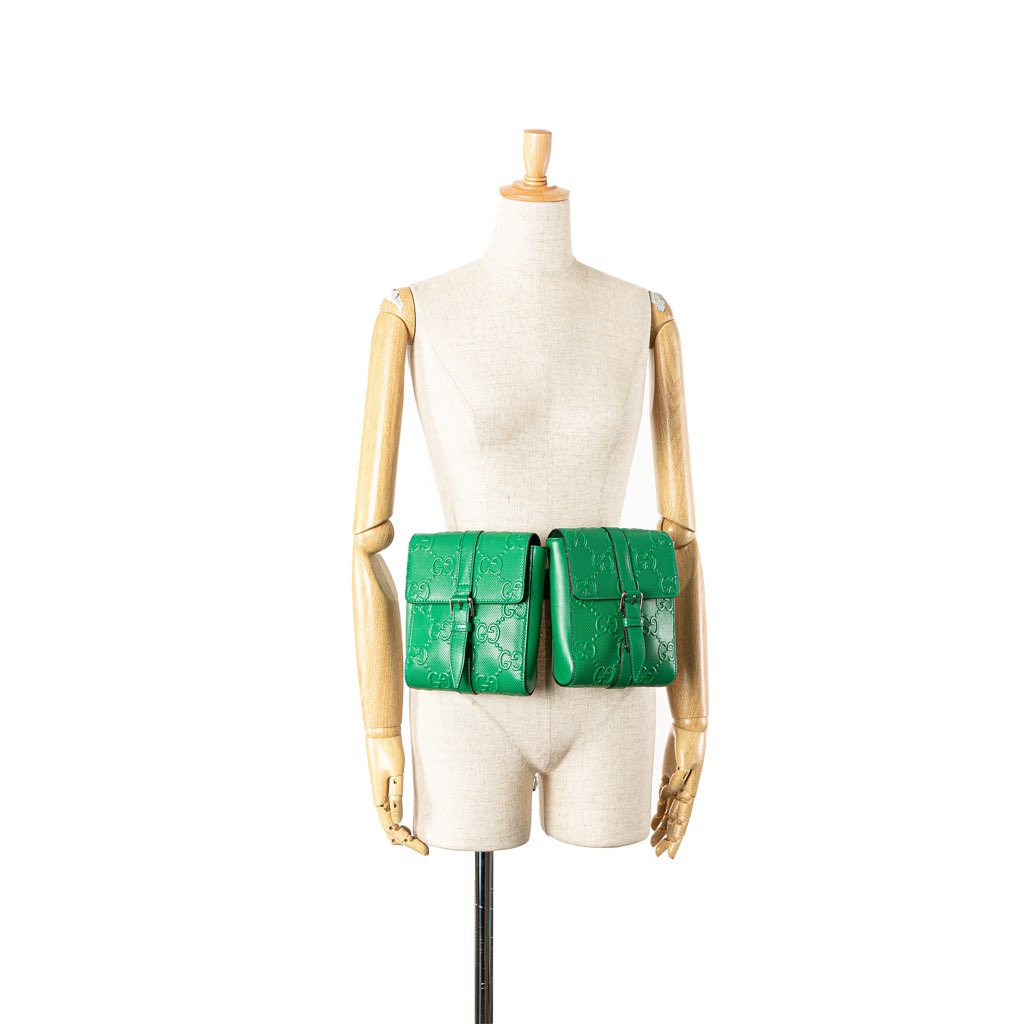 Gucci GG Embossed Perforated Double Belt Bag - Image 15