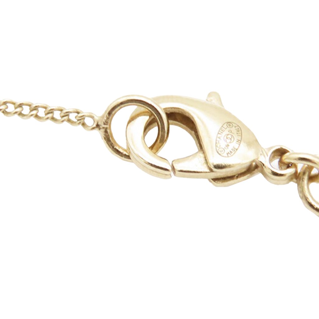 Chanel Gold Plated CC Rhinestones Pendant Necklace - 5