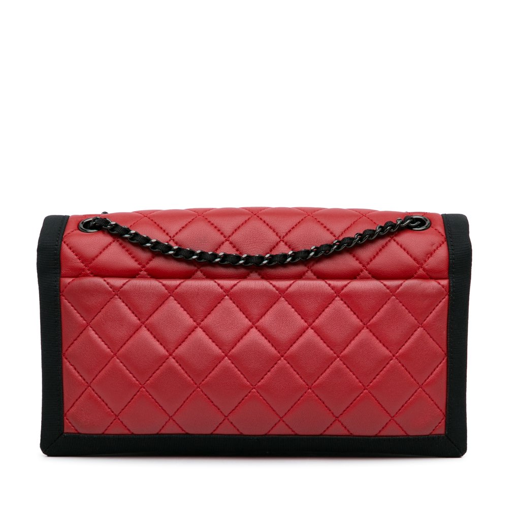 Chanel CC Grossgrain trim Lambskin Flap Shoulder Bag - 4