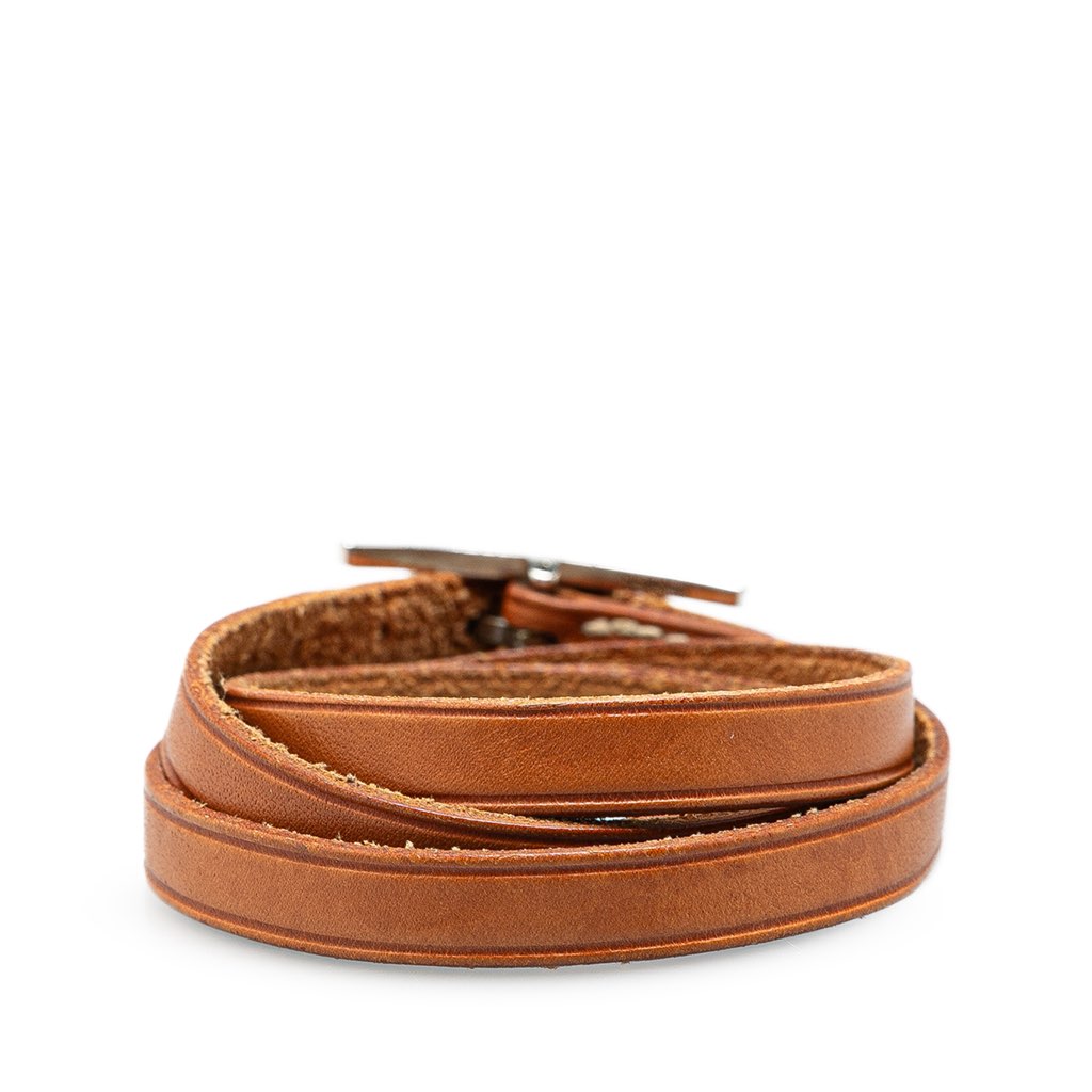 Hermès Leather Hapi Triple Tour Wrap Bracelet M - Image 6