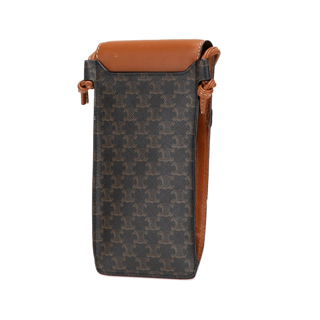 Celine Triomphe Coated Canvas Phone Pouch Flap Crossbody - 2
