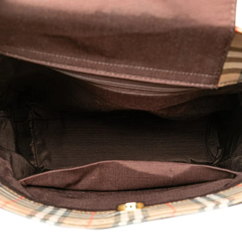 Burberry Haymarket Check Canvas Tote Brown Canvas Very good - Model View