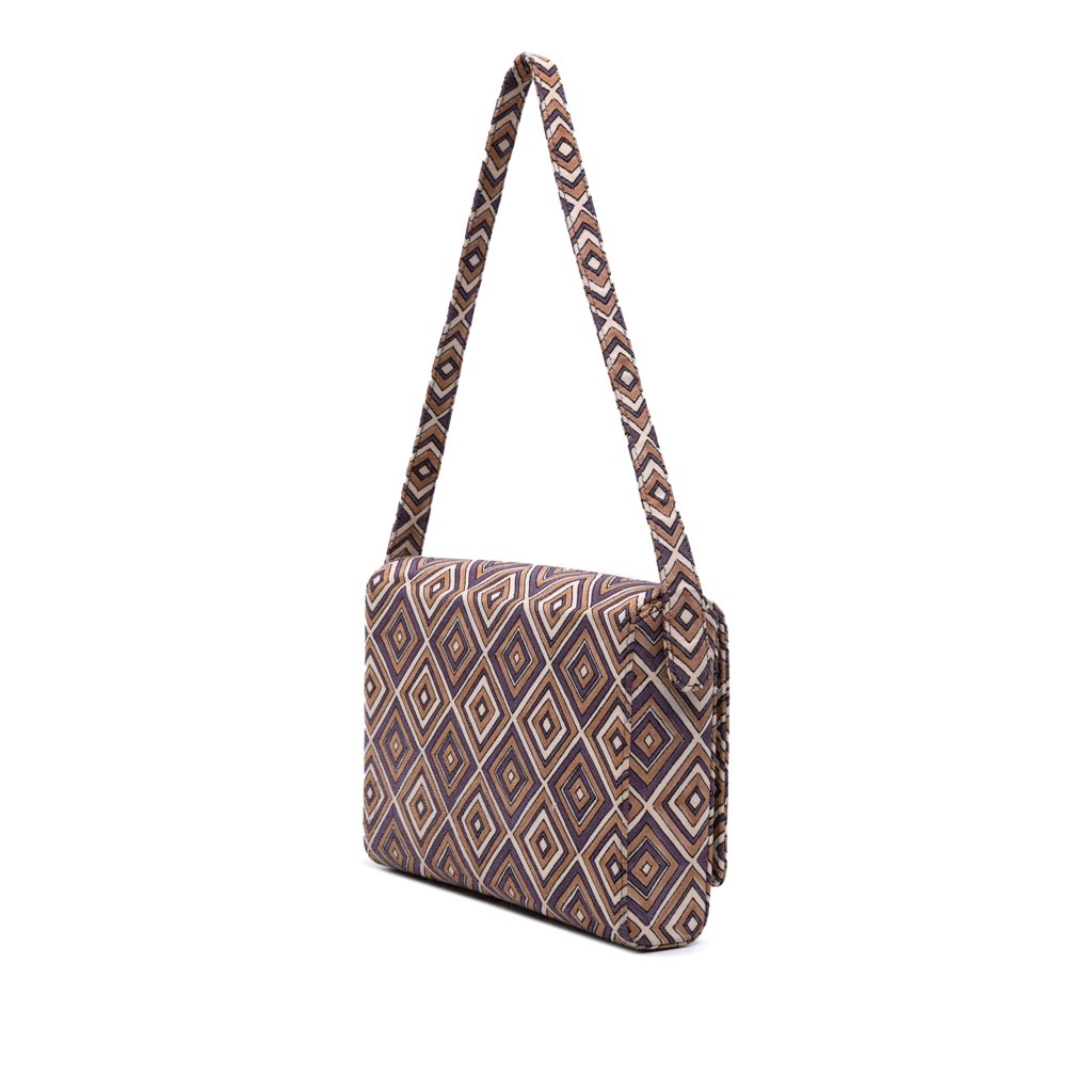 Prada Canvas Geometric Shoulder Bag - Back view