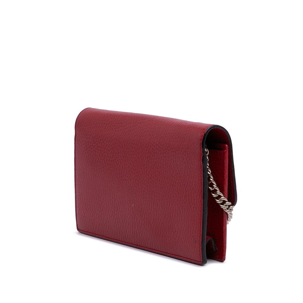 Gucci Leather Interlocking G Dollar Wallet on Chain - 2