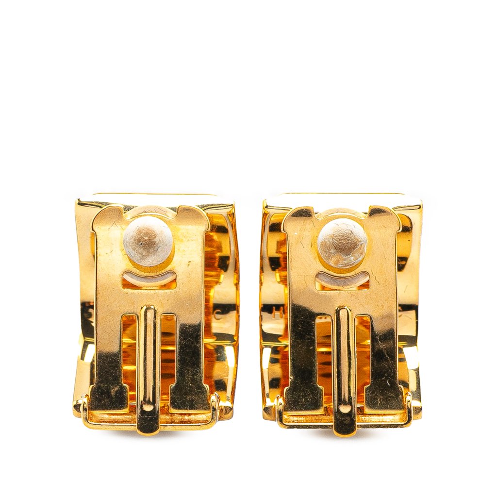 Hermès Enamel Cloisonne Flower Clip On Earrings - 2