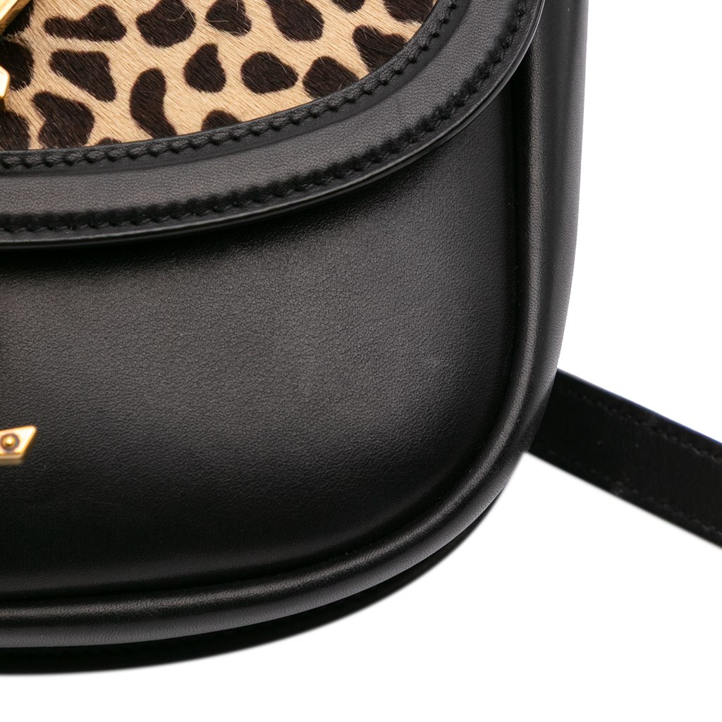 Saint Laurent Small Calfskin and Pony Hair Leopard Print Kaia Crossbody - Image 10